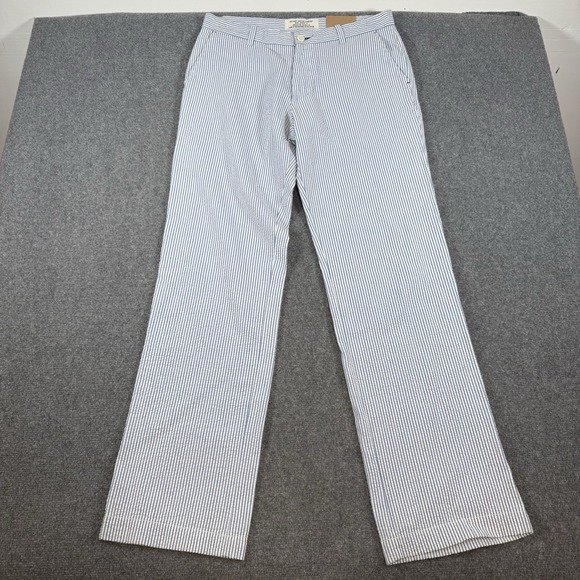 New Vintage Old Navy Pants‎ Mens 33x34 Seersucker Surplus Striped Khakis Y2K